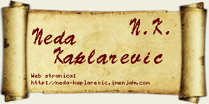 Neda Kaplarević vizit kartica